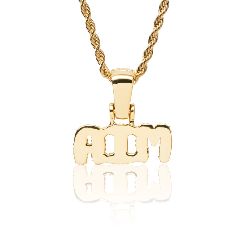 0.5" Custom Bubble Font Pendant - Gold