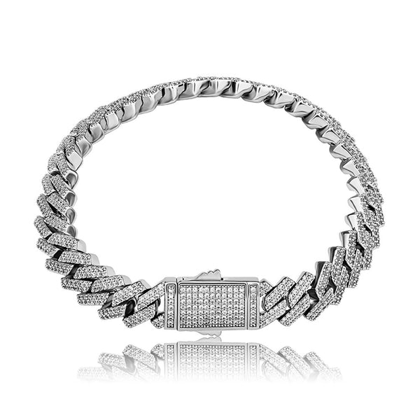 10mm Diamond Prong Link Bracelet