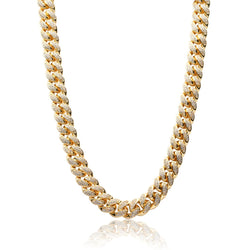 12mm Iced Cuban Link Chain - Gold