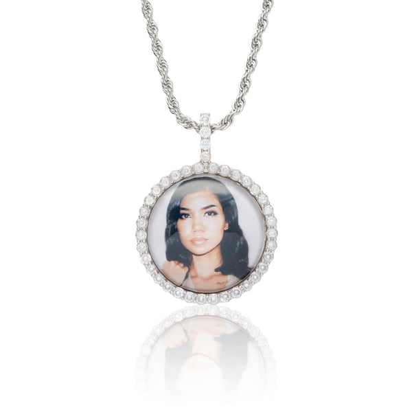 Custom 3D Photo Pendant - White Gold