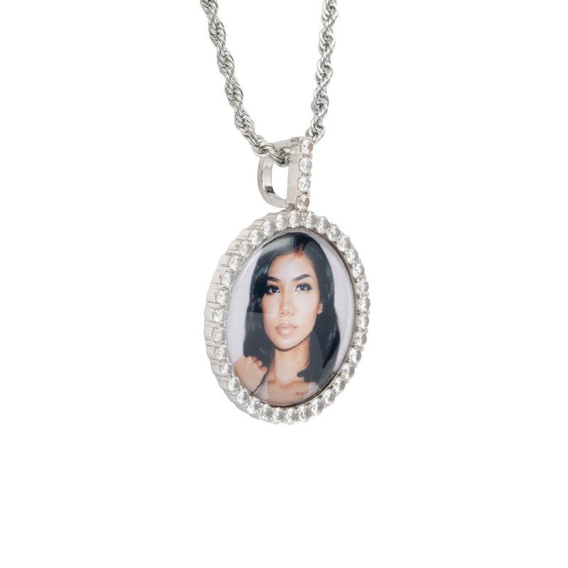 Custom 3D Photo Pendant - White Gold