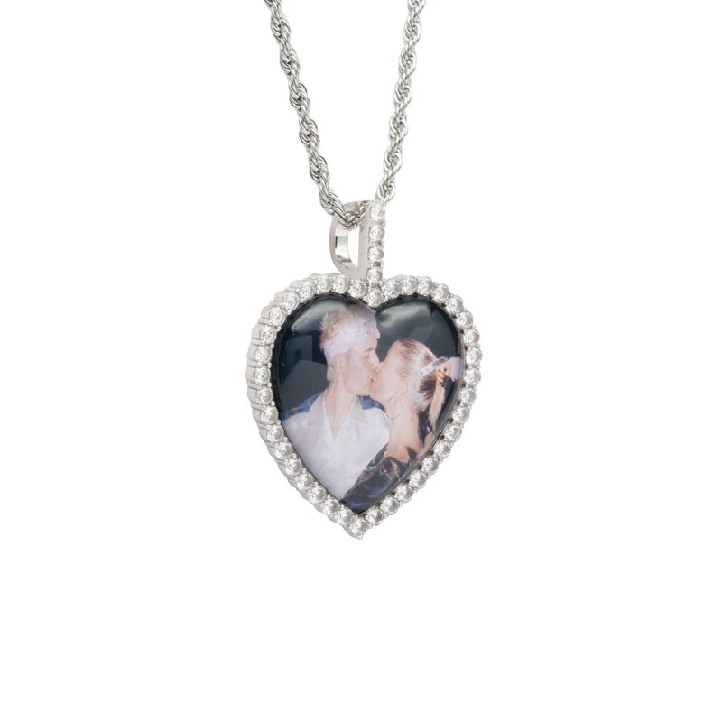 Custom 3D Photo Pendant - White Gold