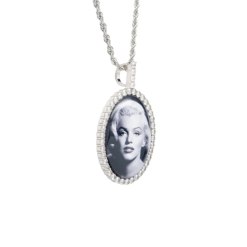 Custom 3D Photo Pendant - White Gold