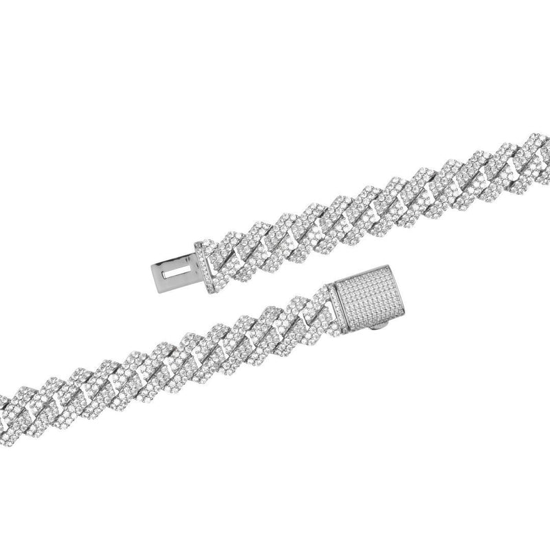 14mm Prong Link Chain Bundle - White Gold