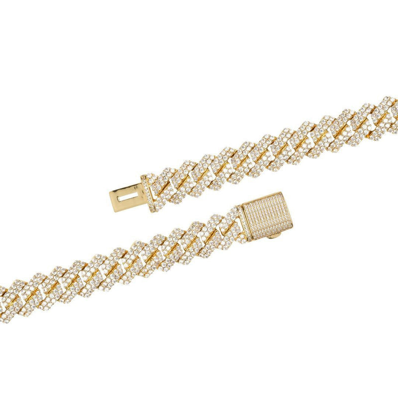 14mm Prong Link Chain + Bracelet Bundle - Gold