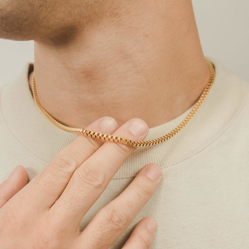 3mm Box Chain - Gold