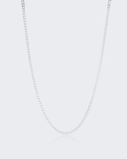 3mm Box Chain - White Gold