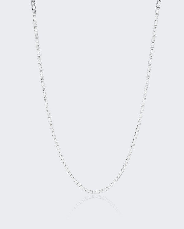 3mm Box Chain - White Gold