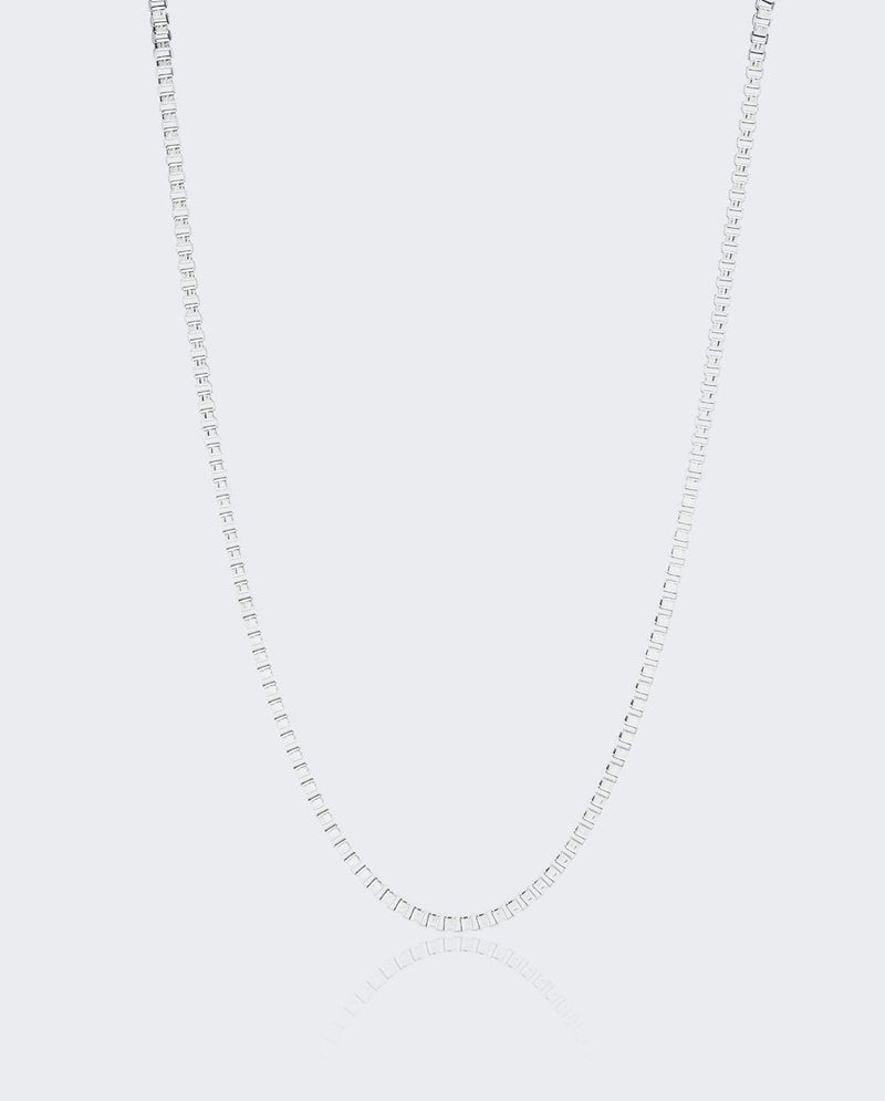 3mm Box Chain - White Gold