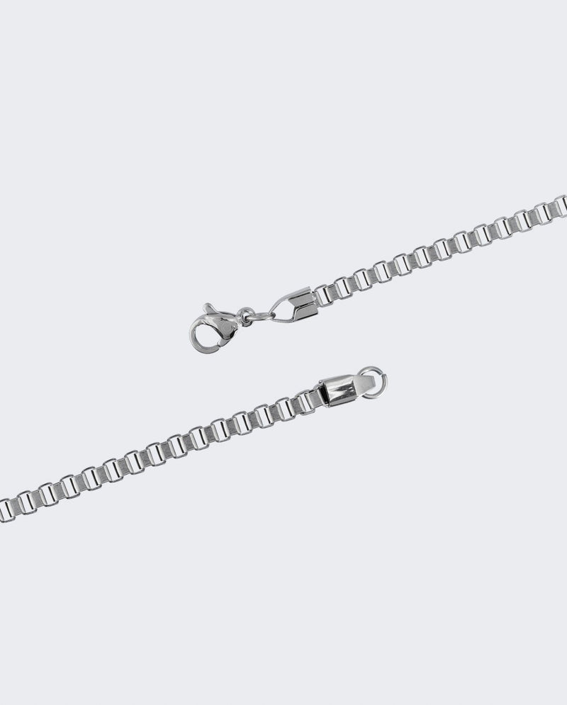 3mm Box Chain - White Gold