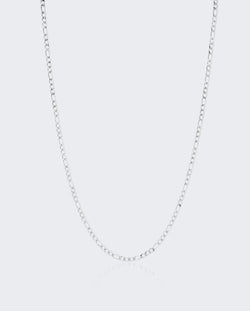 3mm Figaro Chain - White Gold