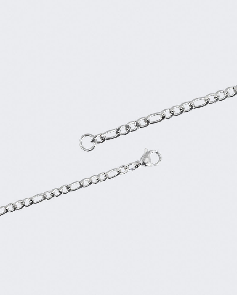 3mm Figaro Chain - White Gold