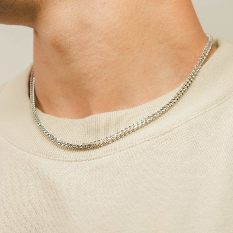 3mm Franco Chain - White Gold