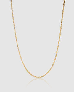 3mm Pearl Link Chain - Gold