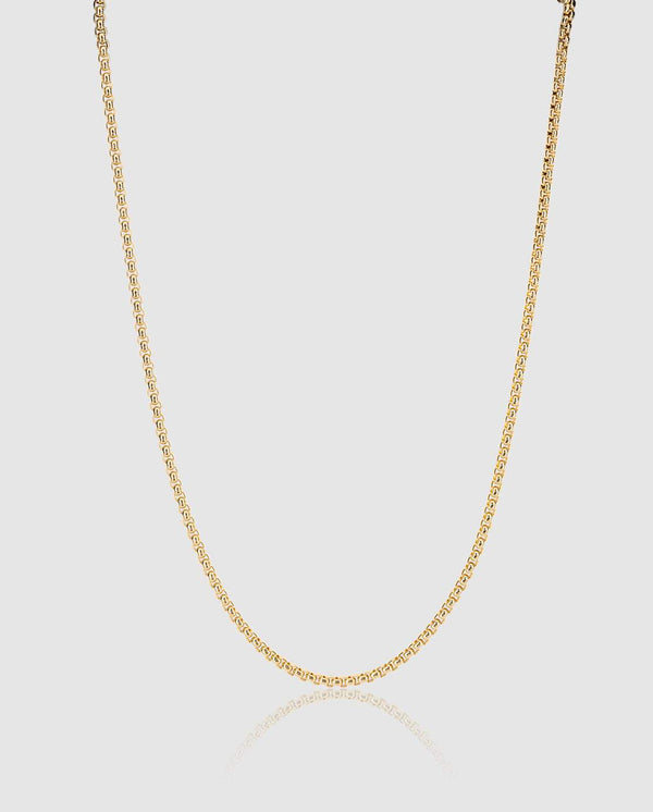 3mm Pearl Link Chain - Gold