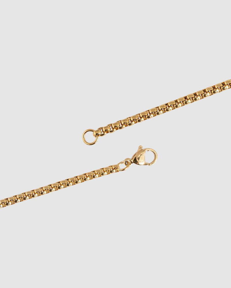 3mm Pearl Link Chain - Gold