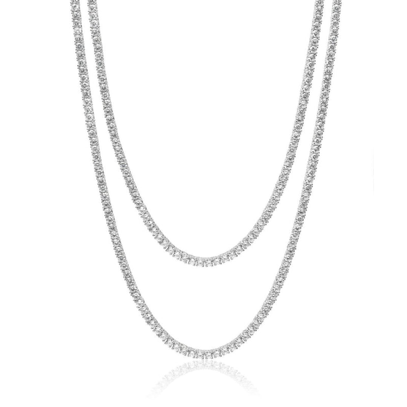 3mm Tennis Chain Bundle - White Gold