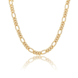 10mm Iced Figaro Chain - Gold