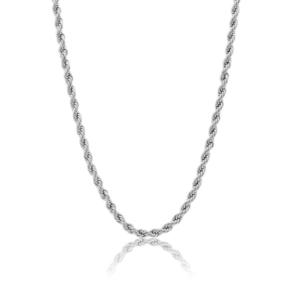 5mm Rope Chain - White Gold