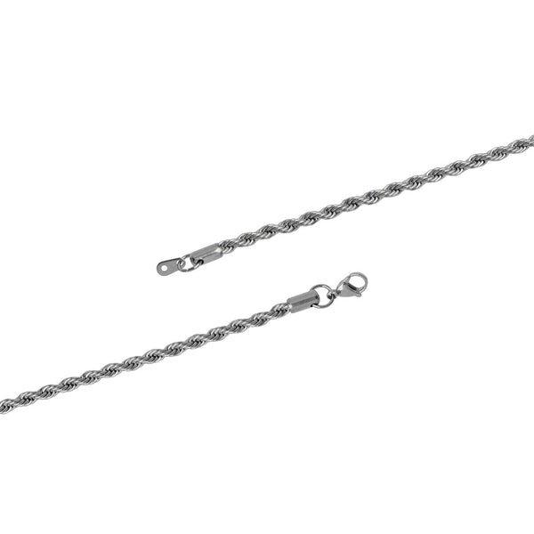 5mm Rope Chain - White Gold