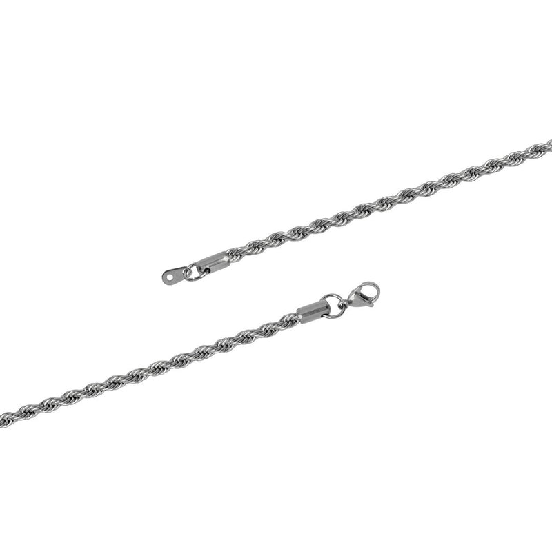 5mm Rope Chain - White Gold