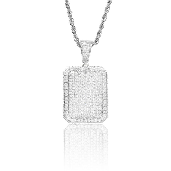 Iced Cube Pendant - White Gold