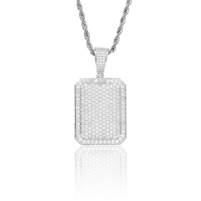 Iced Cube Pendant - White Gold
