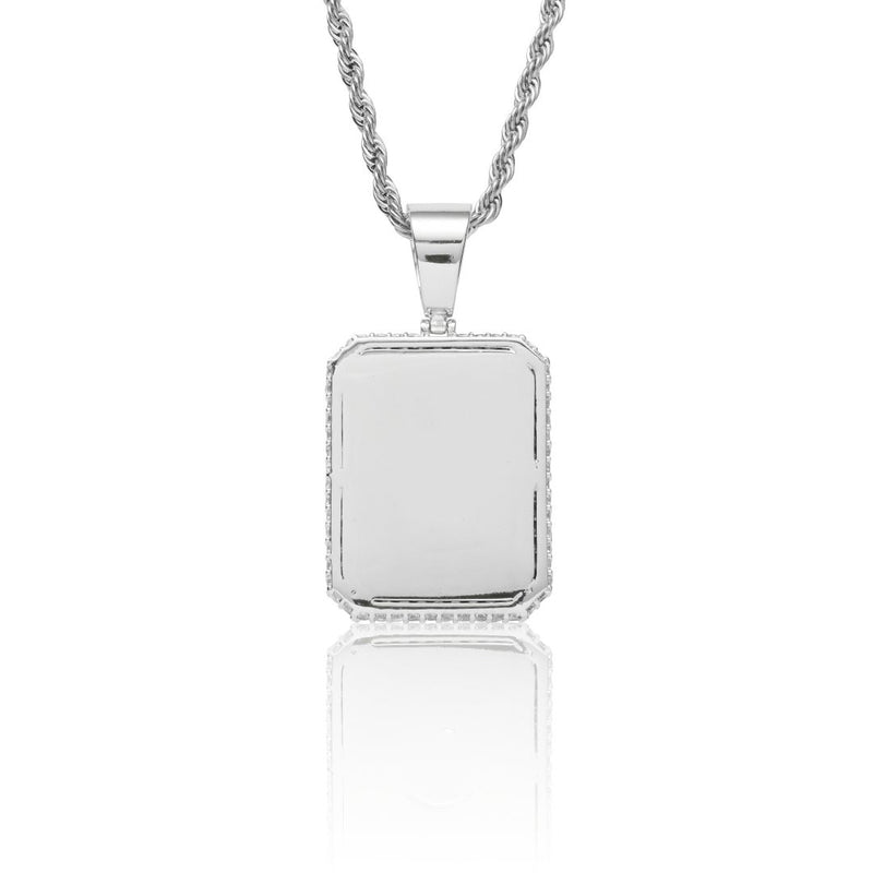 Iced Cube Pendant - White Gold