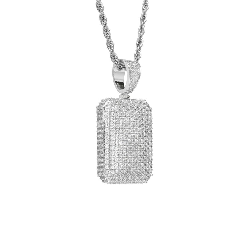 Iced Cube Pendant - White Gold