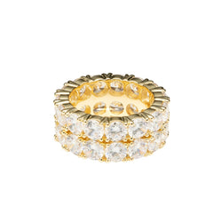 Double Row Diamond Ring - Gold