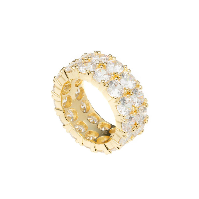 Double Row Diamond Ring - Gold