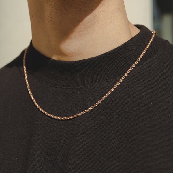 3mm Rope Chain - Rose Gold