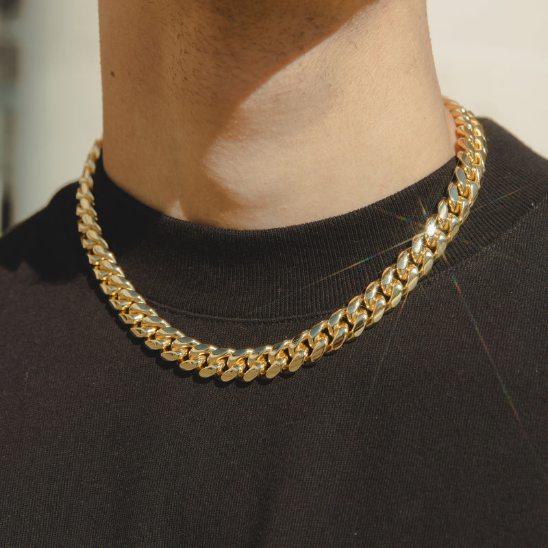 12mm Miami Cuban Link Chain - Gold