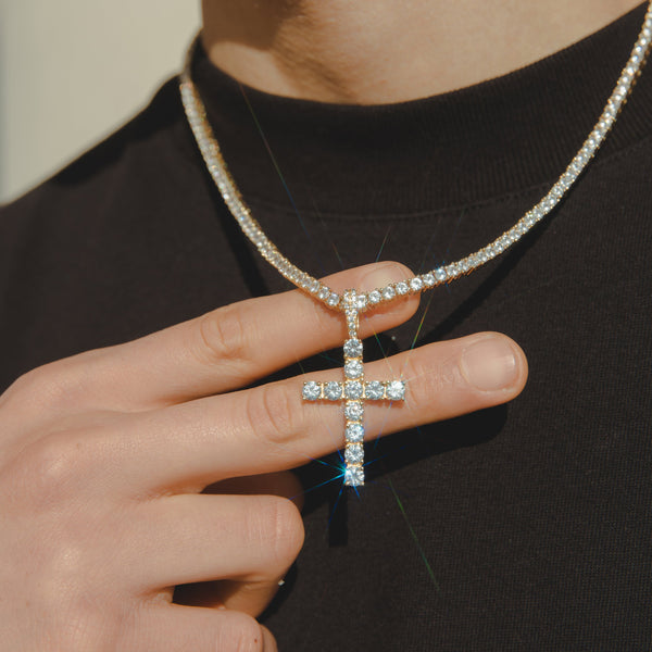 Diamond Cross Pendant - Gold