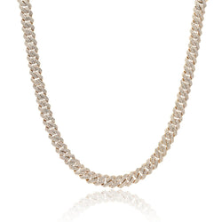 10mm Diamond Prong Link Chain - Gold