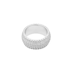 5 Row Band Ring - White Gold