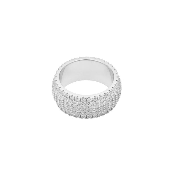 5 Row Band Ring - White Gold