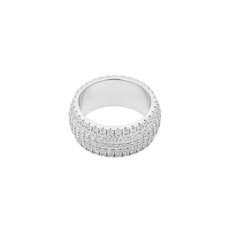 5 Row Band Ring - White Gold