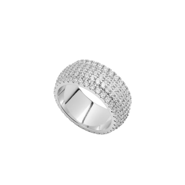 5 Row Band Ring - White Gold