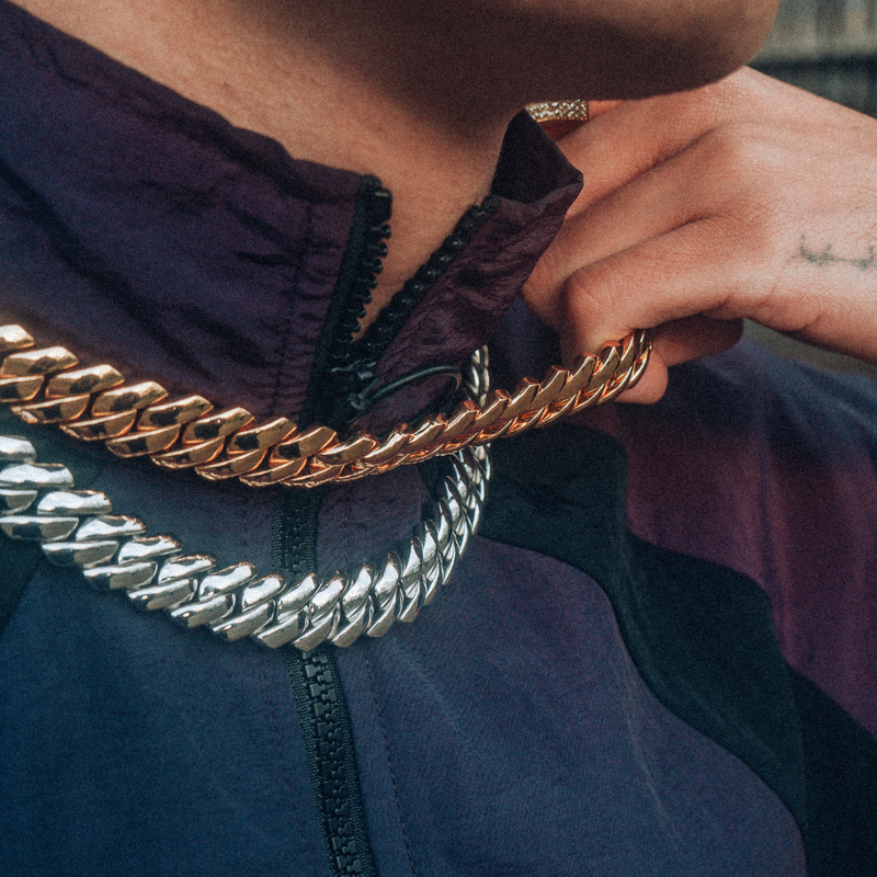 14mm Miami Prong Link Chain - Gold