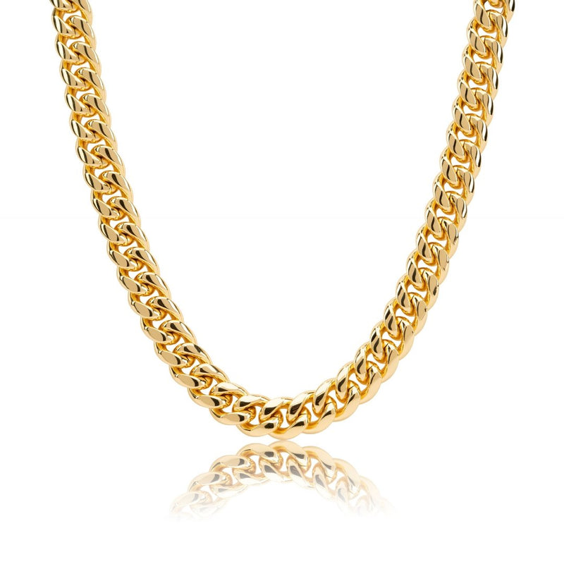 12mm Miami Cuban Link Chain - Gold