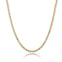 3 Prong Tennis Chain (4mm) - Gold