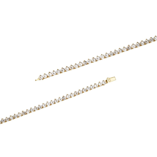 3 Prong Tennis Chain (4mm) - Gold