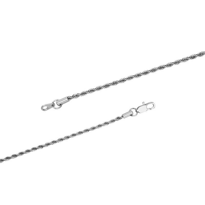 3mm Rope Chain - White Gold