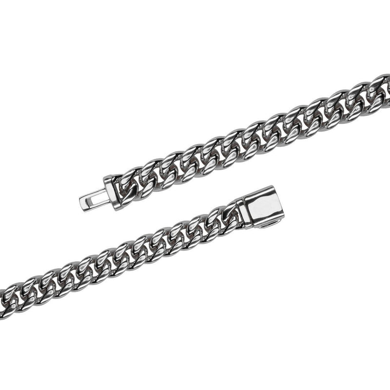 12mm Miami Cuban Link Chain - White Gold