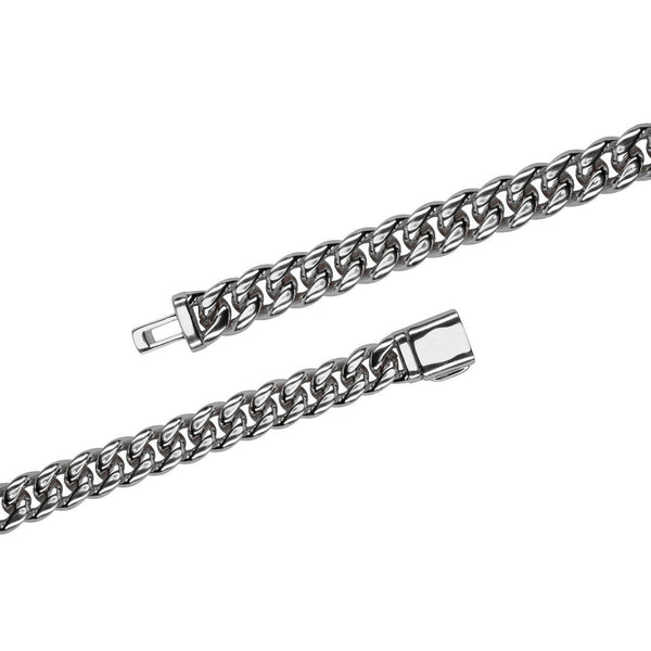 12mm Miami Cuban Link Bracelet - White Gold