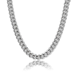 12mm Miami Cuban Link Chain - White Gold