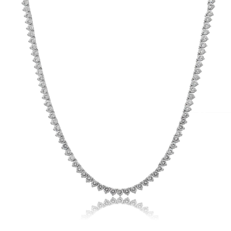 3 Prong Tennis Chain (4mm) - White Gold