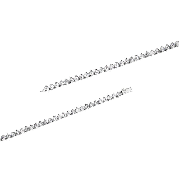 3 Prong Tennis Chain (4mm) - White Gold