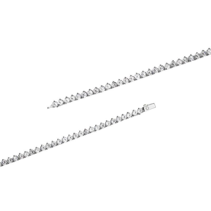 3 Prong Tennis Chain (4mm) - White Gold